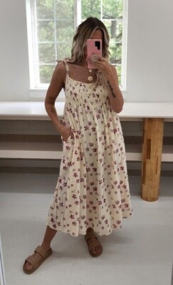 knee length dresses for ladies MILAN LINEN MIDI DRESS main image 0