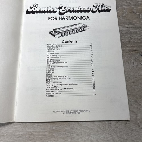 Beatles Greatest Hits for HARMONICA Vintage 1979 ATV Blues and more — 27 Songs! - Picture 4 of 9