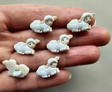 Craft Buttons TINY SHEEP White Baby Lamb Shepherd Farmer Christmas Nativity Sew