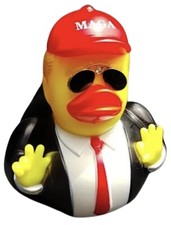 Donald Trump MAGA Hat Peace Rubber Duck Dash Ornament, Bath Toy, Duck Duck Jeep