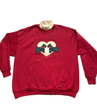 VTG Scottie Dogs Sweater Womens Extra Large Red Schnauzer Plaid Grandmacore USA