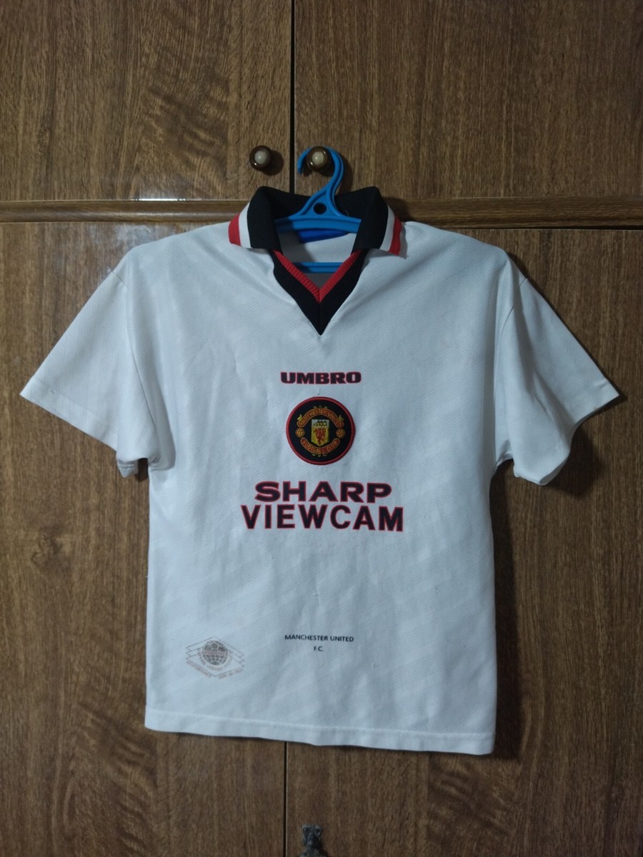 Maillot Extérieur Manchester United 1996/97 – Umbro, Taille Enfant 12-13 Ans