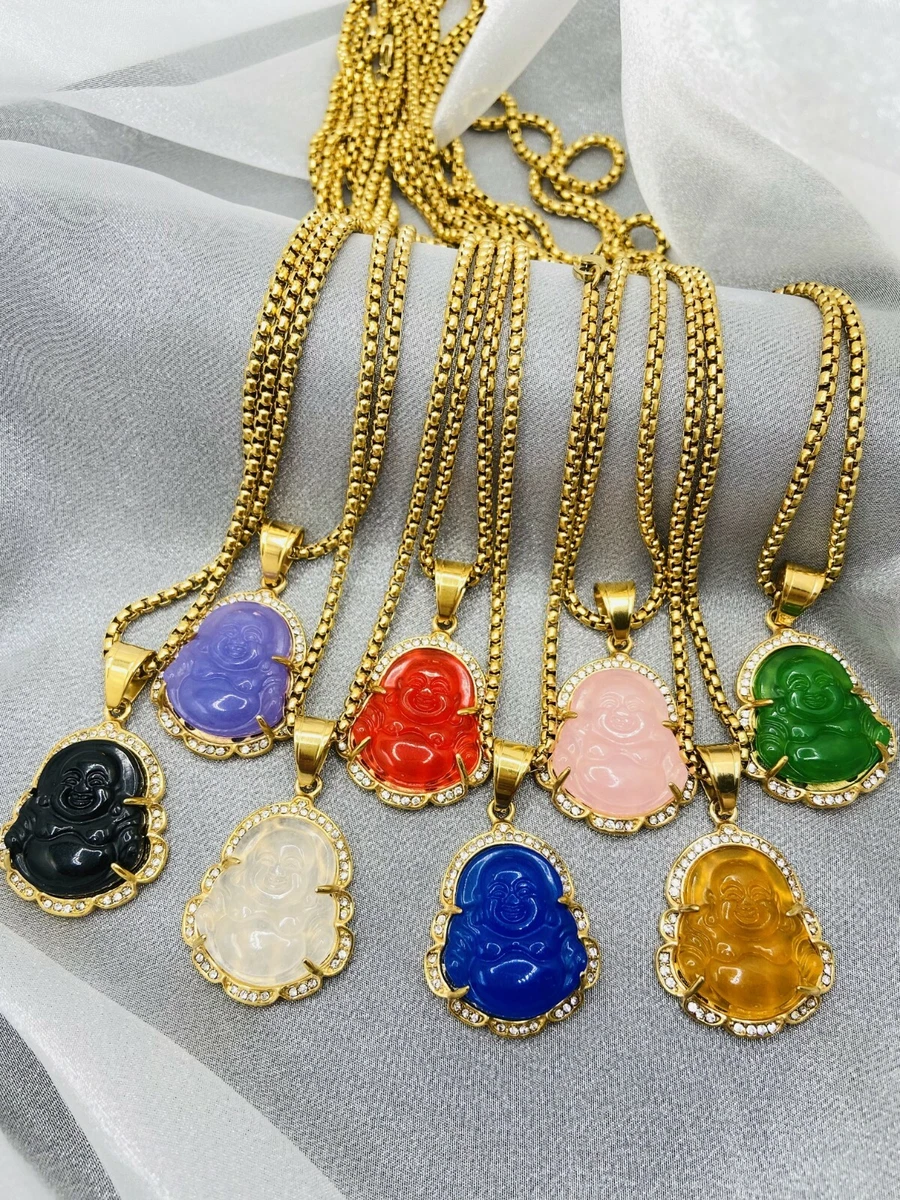 Crystal buddha necklace sale