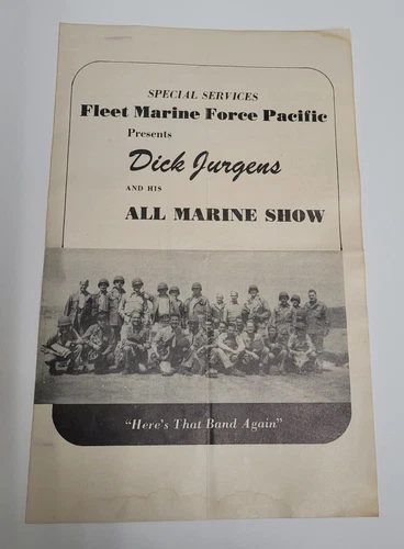 Dick Jurgens All Marine Show WW2 USMC Military Entertainment Brochure