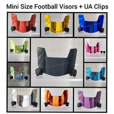 Chrome Mini Football Helmet Visors w/ UA Clips (*Hard Style*).