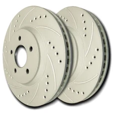 SP Performance F18-542 Drilled Slotted Brake Rotors ZRC Coating L/R Pr Rear