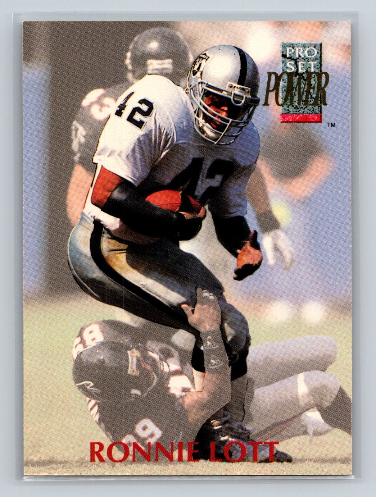1992 Pro Set Power Ronnie Lott Los Angeles Raiders Card #42 - HOF