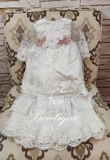 Free Shipping  Beautiful White Christening Gown, Baptism Dress Hermoso Vestido
