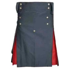 Black And Red Hybrid Kilt Men Scottish Traditional Handmade Utility Kilts Custom