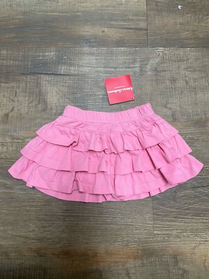 NWT Hanna Andersson Pink Ruffle Tiered Skirt Shorts Skort 90cm 3T