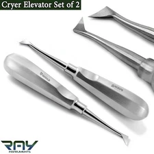 Set of 2 Surgical Cryer Root Elevator Dental Tooth Extracting Surgery Instrument