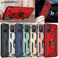 For Motorola Moto G30 G20 G10 Case Shockproof Ring Stand Cover+Screen Protector