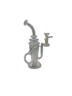 irridescent glass recycler water bong pipe smoking hooka 9.5''