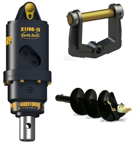 Mini Excavator Auger Package - Machines up to 2.5 tons - 1,100ft-lbs up ...