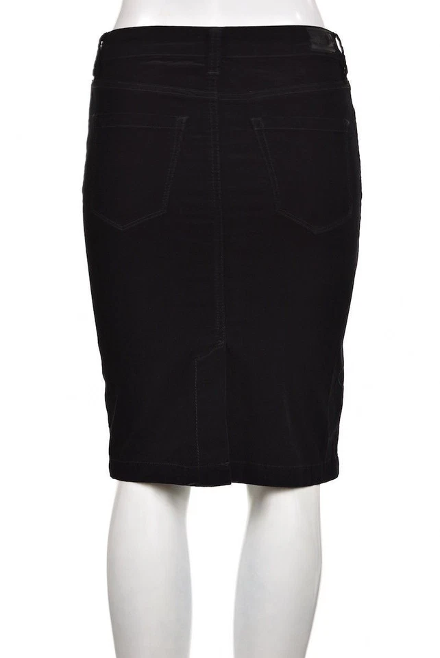 Blank NYC Womens Skirt Size 24 Black Corduroy Pencil Knee Length Cotton - Image 2 of 4
