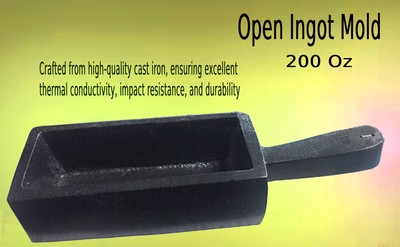 Copper Ingot 200oz Gold Bar Mold - Heavy Duty Iron Steel Ingot Casting ...
