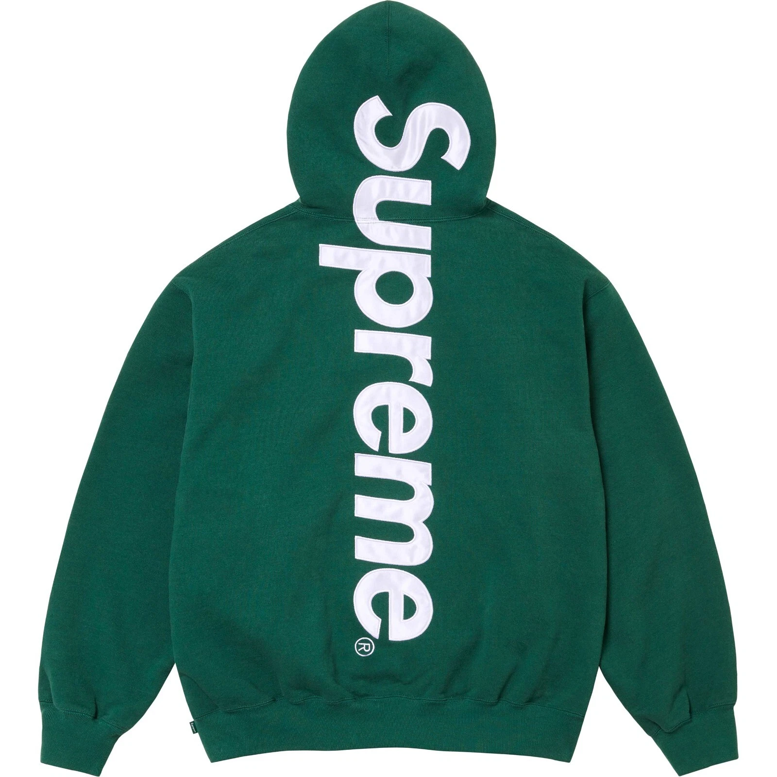 Sweat à capuche Supreme satin appliqué vert foncé (taille 2XL)