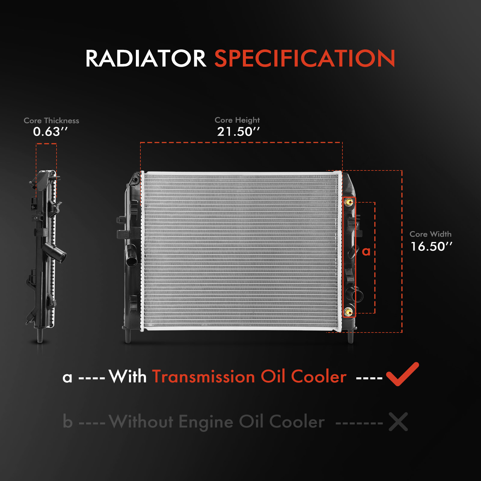 Radiator with Transmission Oil Cooler for Mazda MX-5 Miata 2006-2015 ...