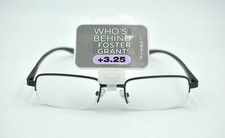 Foster Grant Magnivision AL 27 GUN Half Rim Reading glasses gun metal gray 3.25