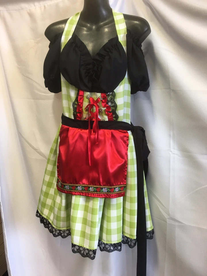Oktoberfest Dirndl - Verde/Negro - Talla 12 Foto 3 de 4
