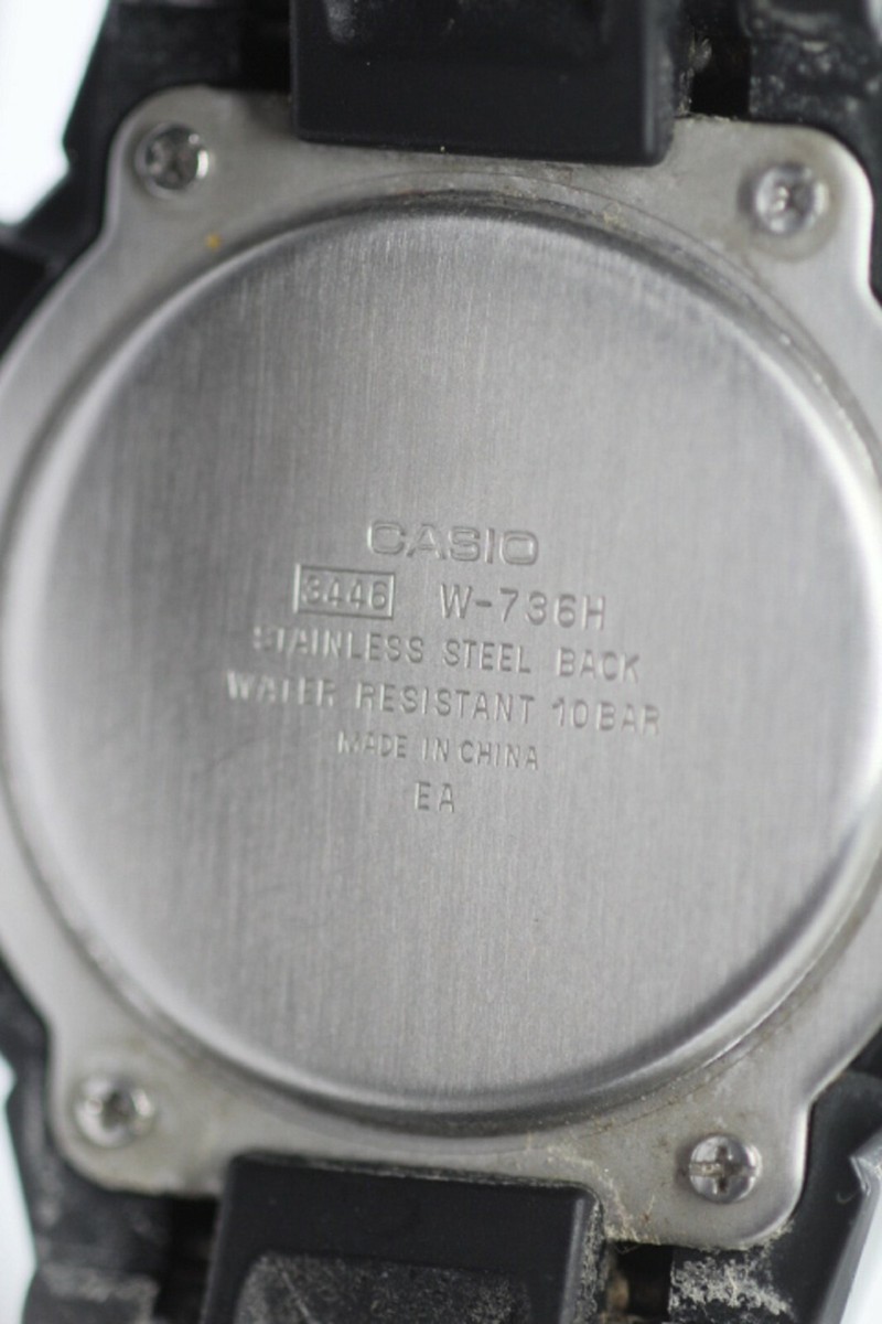 Montre CASIO W-736H (3446) Digitale Noire - Alarme Et Vibration - Occasion Très Bon état - Vintage