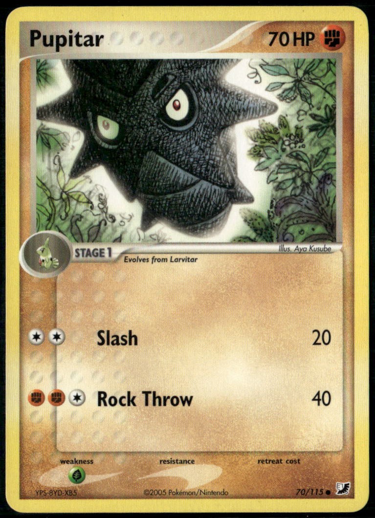 Pupitar 70/115 Common Unseen Forces LP Pokemon Card