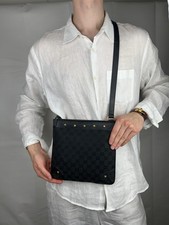 Gucci Black GG Monogram Canvas Studded Crossbody Bag  Classic Gucci Authentic
