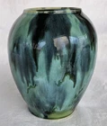Beautiful Brush McCoy 6 1/4" Drip Glaze Vase, Green Onyx
