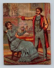 Victorian Domestic Scene: Man and Woman in Parlor - Victorian Trade Card