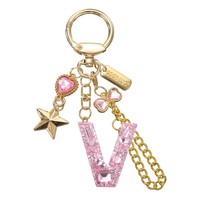 Initialen SchlüSselanhäNger FüR Frauen Mit Herz, Schmetterling, Stern, Pink