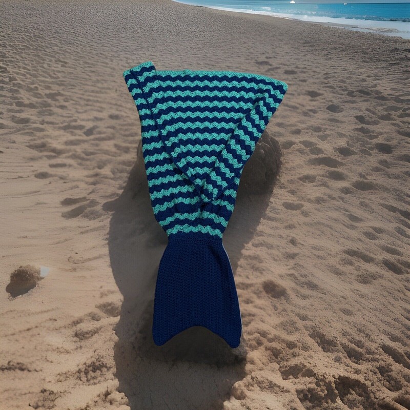Mermaid Tail Blanket, Lap-afghan Hand Crochet Teen/Adult Size  Cozy Warm