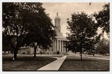 1930s Penn State College Old Main Campus Walk RPPC Postcard Centre County PA