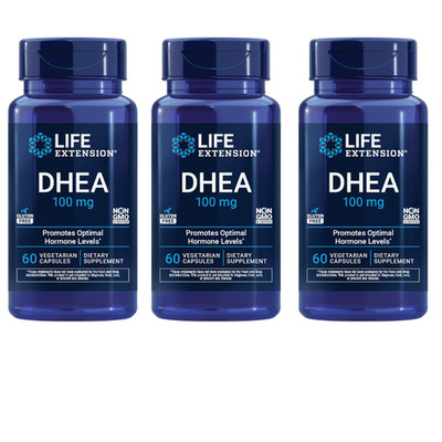 Life Extension DHEA (100mg) 60 vcaps PACK OF 3