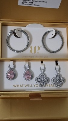 Bomb Party Charming Hoops ''We make the trends'' Clovers Hematite Large Hoops