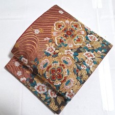 B5 Kimono Relaxation Shosoin Chinese Pattern Gold Thread Camellia Wave Six