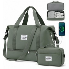 Weekender Bags for Women Travel Weekend Overnight Bag with Large, A -Green