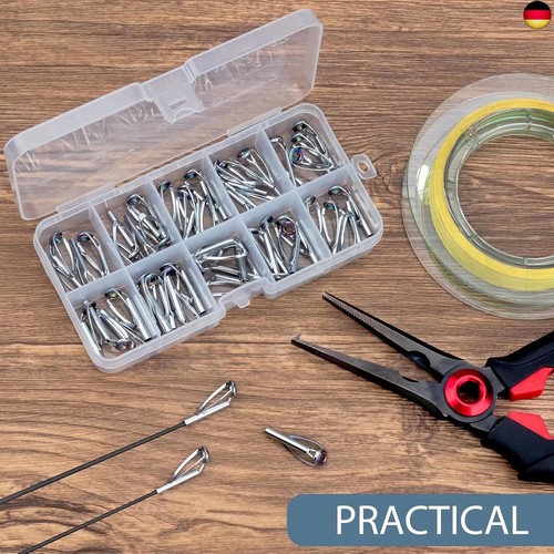 THKFISH Rod Tip Repair Kit 50pcs Rod Tips Fishing Rod Tips Replacement Kit Pole - Bild 6 von 7