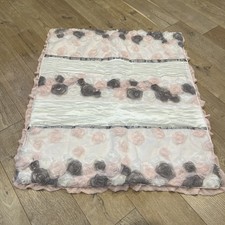 Baby Girl  s Light Pink  Gray Rosettes Crib Toddler Comforter Peanutshell 50x40  