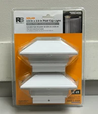 Reliabilt Solar White 2.5 in x 2.5 in Post Cap Light 2-Pack #5993495