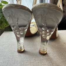 Vtg 1950s Troylings Seymour Troy Clear Carved Lucite Heels Slingback Sandals 7.5