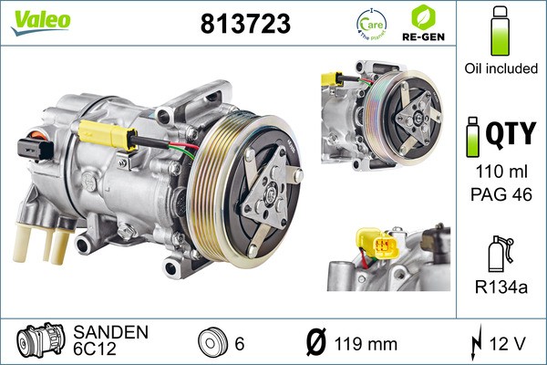 Compresseur Valeo 813723 climatisation à haute performance énergétique - 2