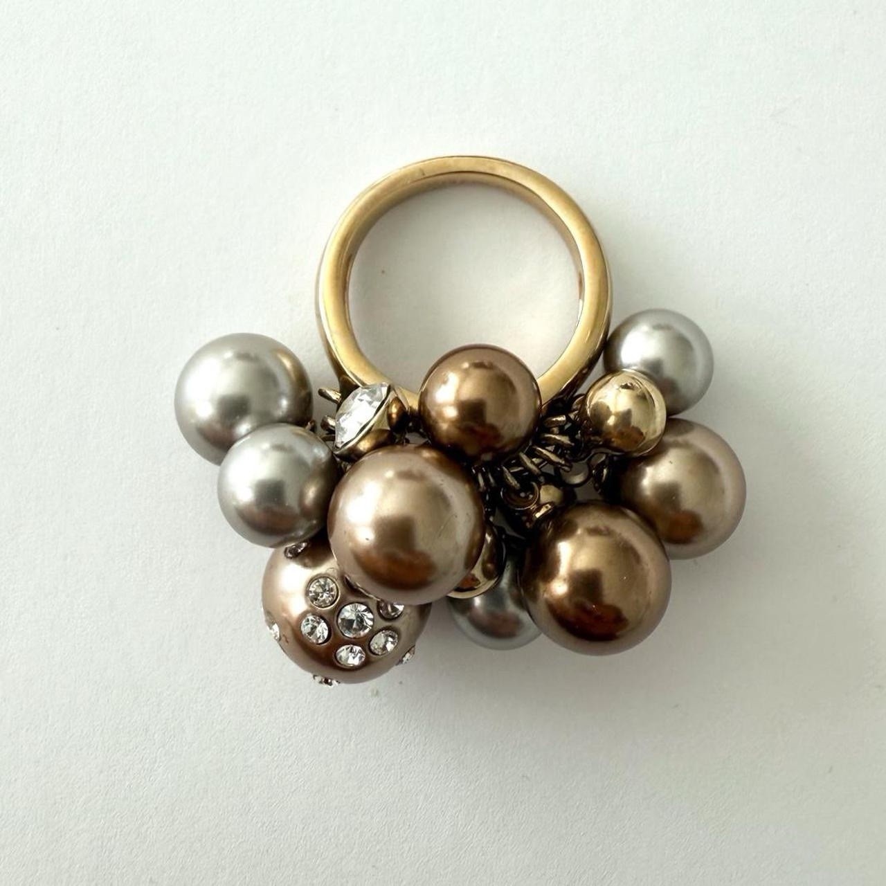 Givenchy Statement Beaded Cluster Cocktail Ring -… - image 3