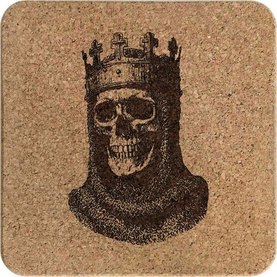 Quadratischer Korkuntersetzer/Topfständer 'Skull King' (TR00030601)