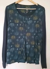 S' questo, schöne dunkelblaue Bluse, Tunika mit Muster, Gr. M/ L