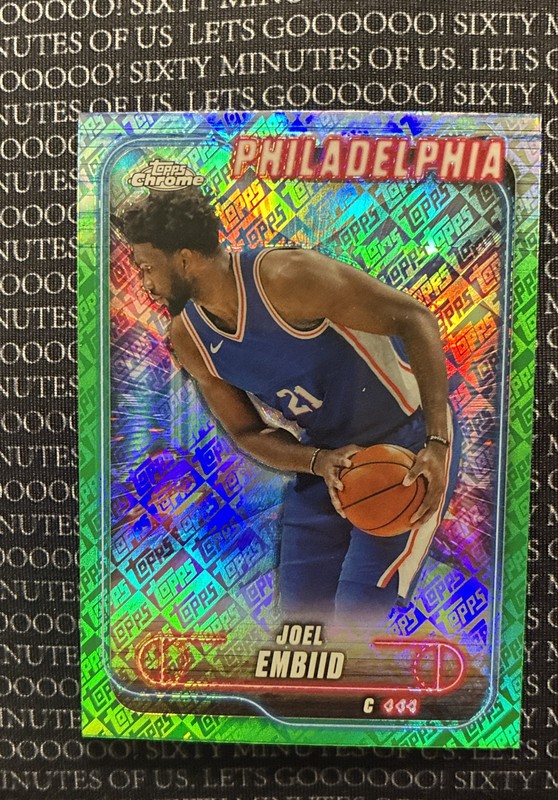 2024-25 Topps Chrome-Joel Embiid #10 Green Topps Refractor