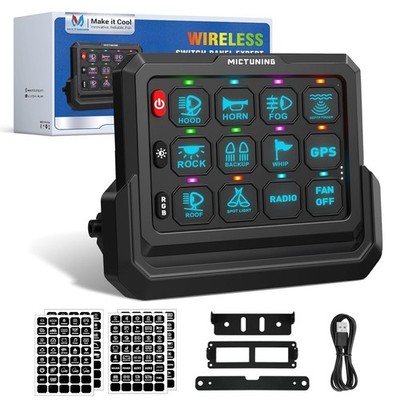 MICTUNING 12Gang Wireless Switch Panel for P1S-W 328FT 433MHz Remote Control Box