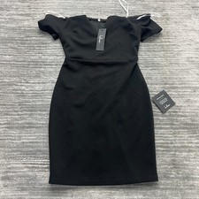 Lulus Dress Size S Womens Short Sleeve Stretch Cocktail Party Black NWT
