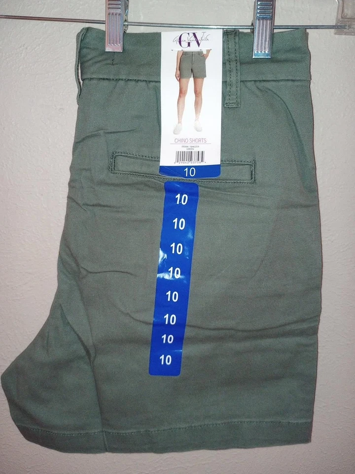 Pantalones cortos chinos verdes para mujer Gloria Vanderbilt talla 10 nuevos con etiquetas Foto 3 de 4