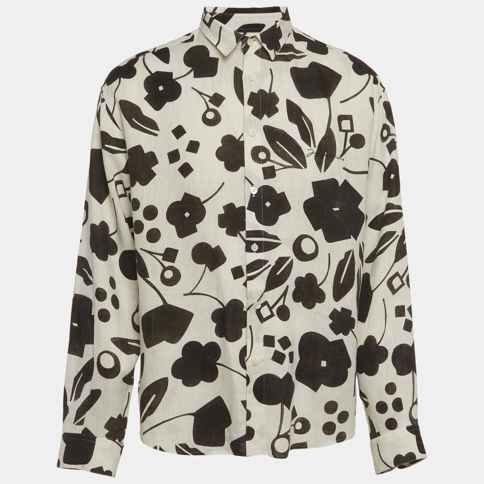 Jacquemus WhiteBlack Linen The Simon Shirt XL