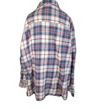 The Foundry NEW Men's Long Sleeve Button Red White Blue Plaid Flannel Shirt 4XL